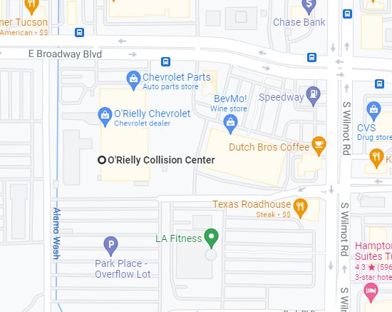 Map - Tucson Orielly Collision Center